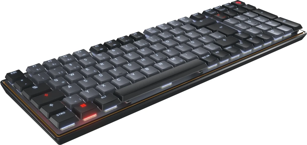 Klaviatūra Cherry KW 550 MX LP TKL išdėstymas DE Juodas