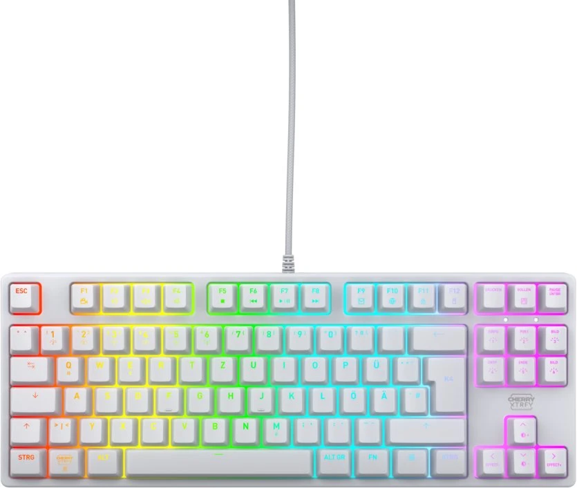 Klaviatūra Cherry XTRFY K4V2 TKL (CX-K4V2-RGB-TKL-WH-R-GER)