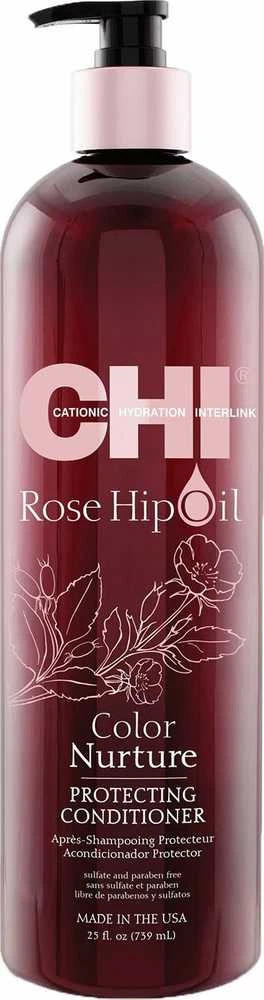 Farouk Systems CHI Rose Hip Oil kondicionierius dažytiems plaukams su erškėtuogių aliejumi, 739 ml