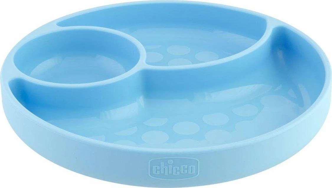 Chicco Silikoninė 3 skyrių lėkštutė vaikams 12m+ mėlyna