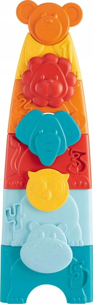 CHICCO 00011570000000 ECO+ gyvūnų dėlionė ir bokštas 2in1