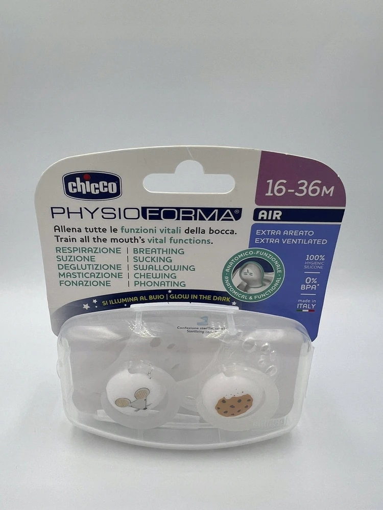 CHICCO 00075035440000 čiulptukas PF COMFORT AIR LUMI silikoninis 16-36m pilkas