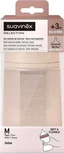Chicco Kūdikio buteliukas Suavinex, smėlinis, 3+ mėn, 240 ml