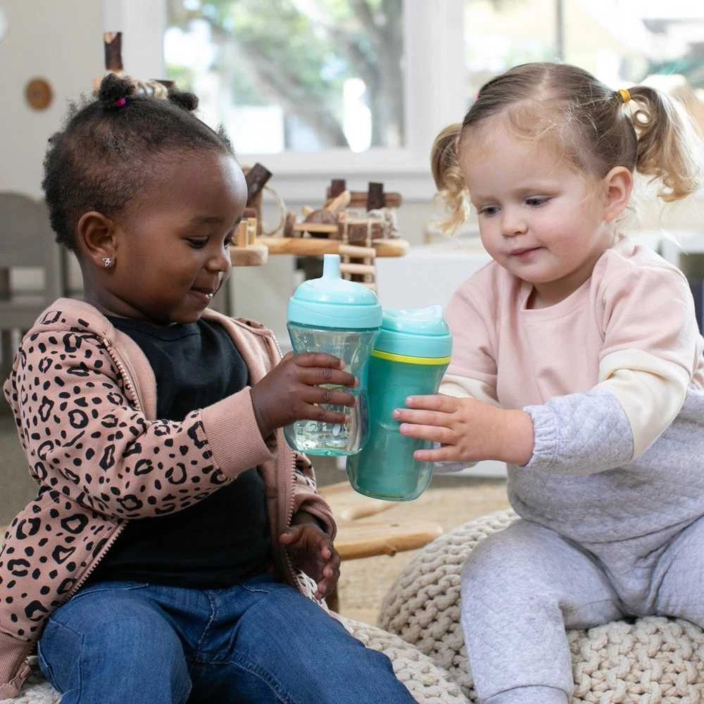 Chicco Puodelis niekapek ze slowką 266ml turkio 12m+
