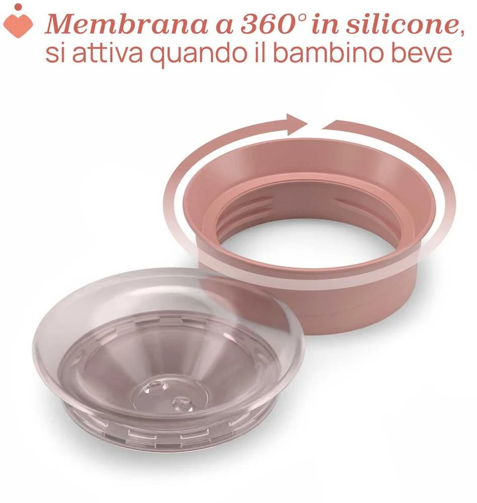 Chicco Puodelis 360` savarankiško gėrimo mokymuisi, 200 ml persikų