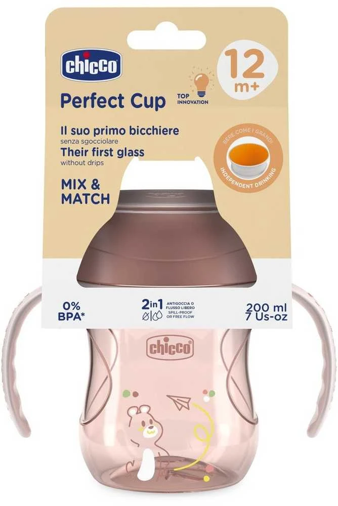 Chicco Puodelis 360` savarankiško gėrimo mokymuisi, 200 ml persikų