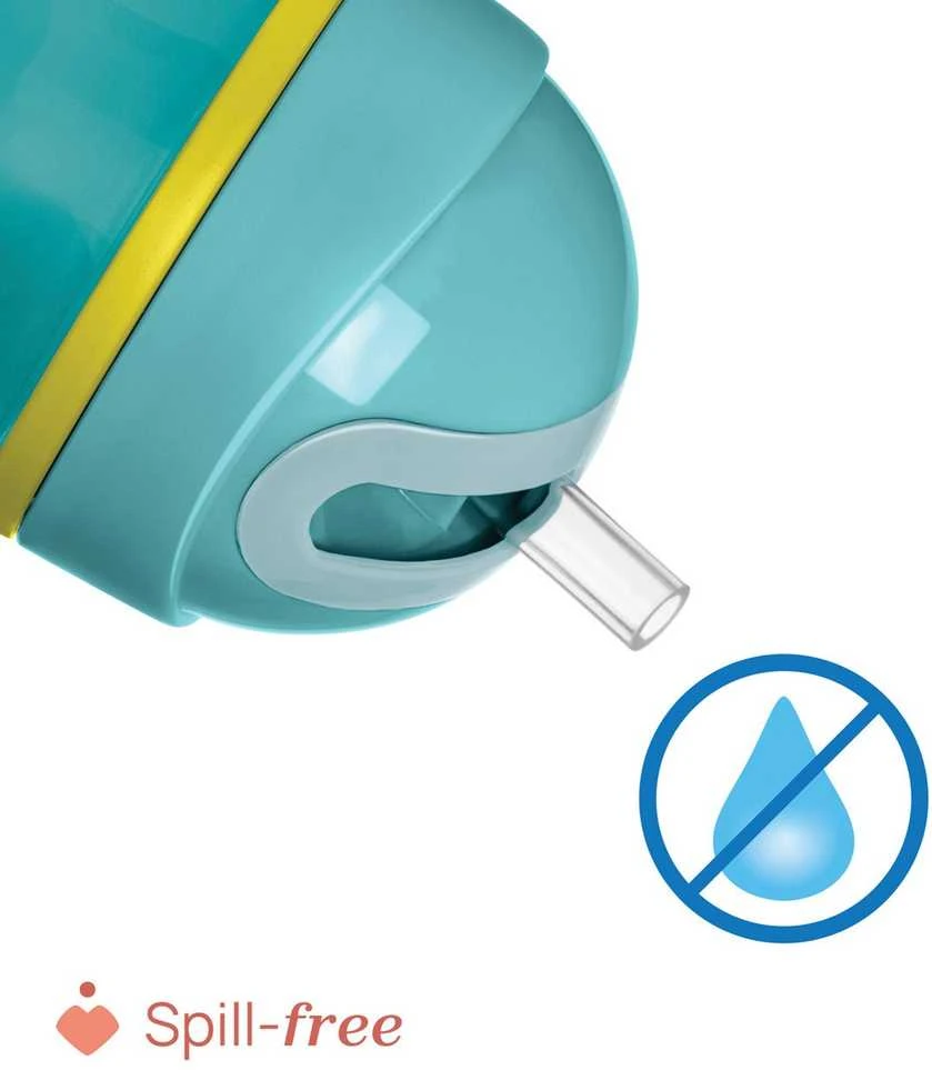 Puodelis niekapek termicz ze słomką 266ml turkus 14m+
