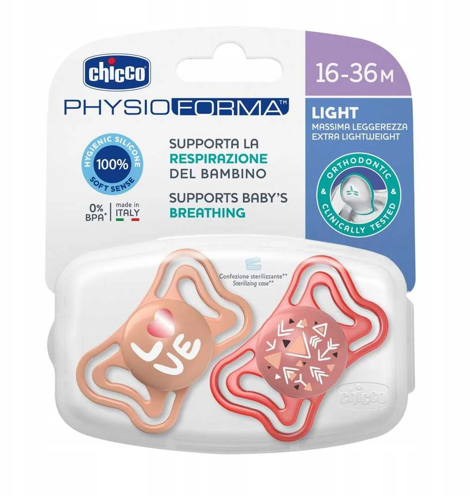 Chicco Čiulptukas nusiraminimui PhysioForma Light róż 16-36m