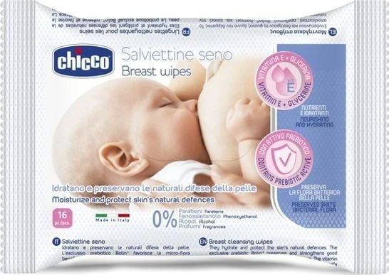 CHICCO NATURAL FEELING Rinnapuhastuslapid, 16 tk.