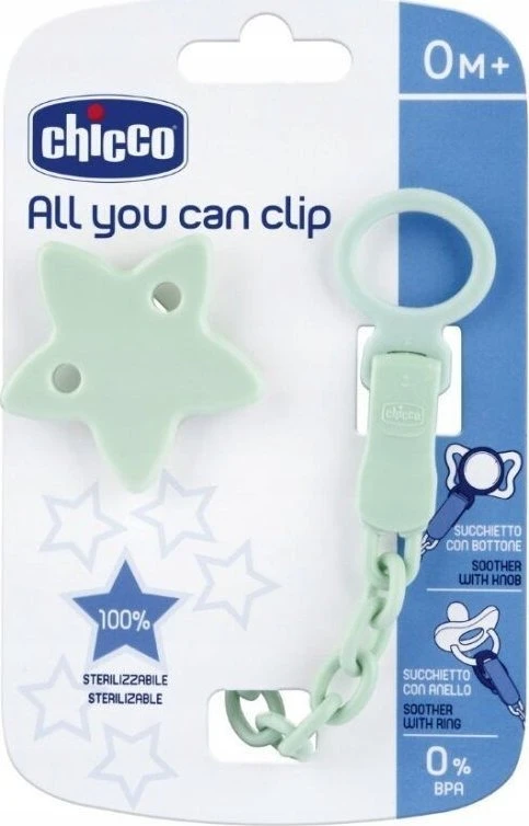 CHICCO 00004084300000 grandinė su čiulptuko segtuku Star