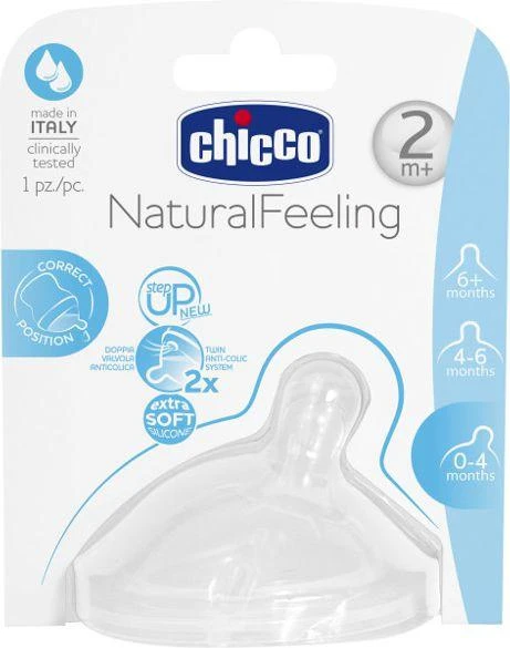 CHICCO NATURAL FEELING Silikoonist lutt, 2m+