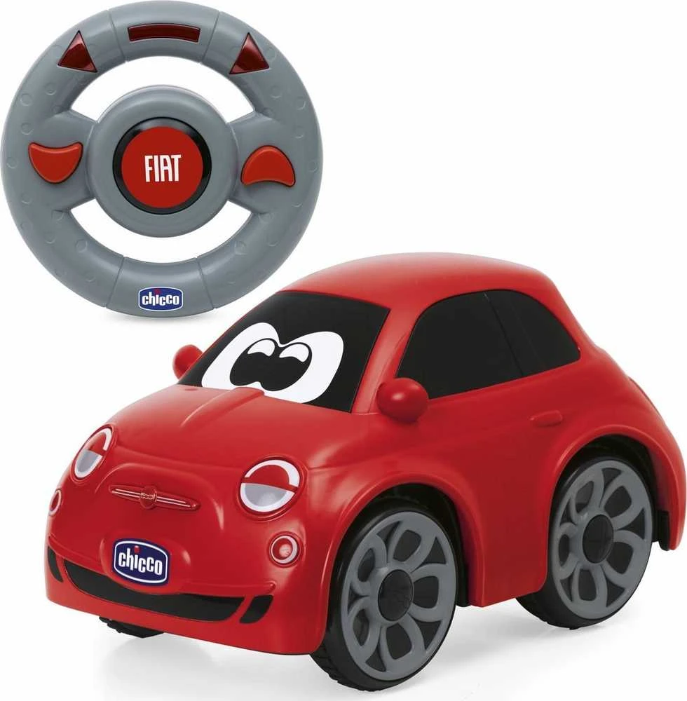 Chicco Radijo bangomis valdomas raudonas Fiat 500 automobilis su pultu