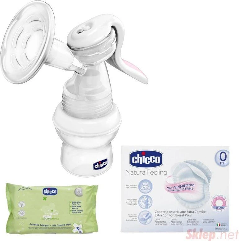 Chicco NaturalFeeling + Maitinimo įklotai 60vnt