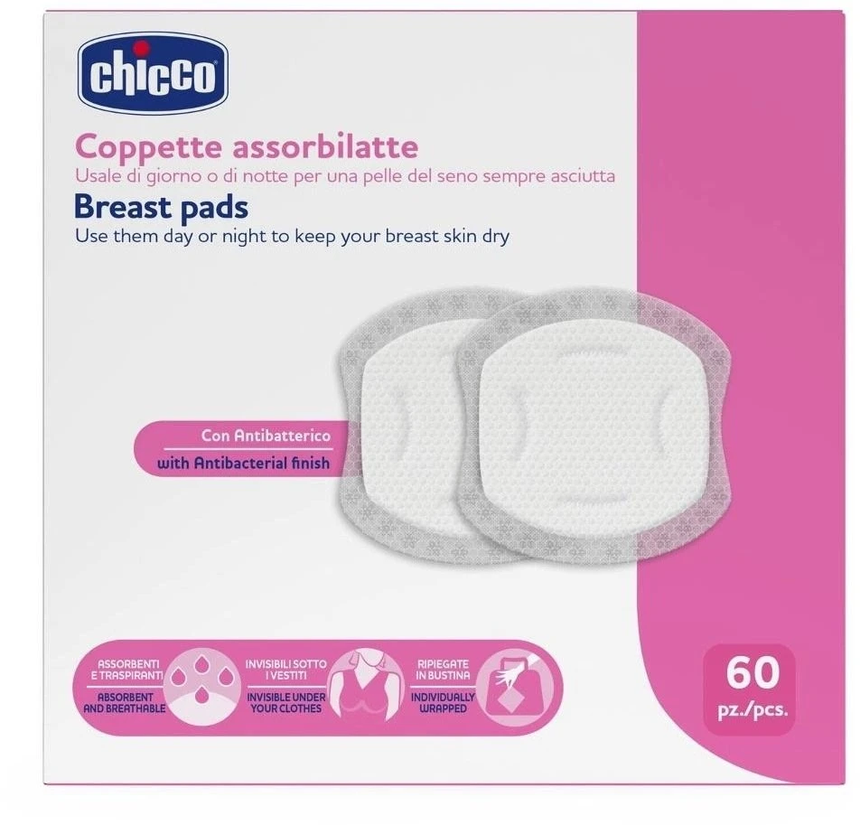 Chicco wkładki laktacyjne su powłoką antybakteryjną 60szt