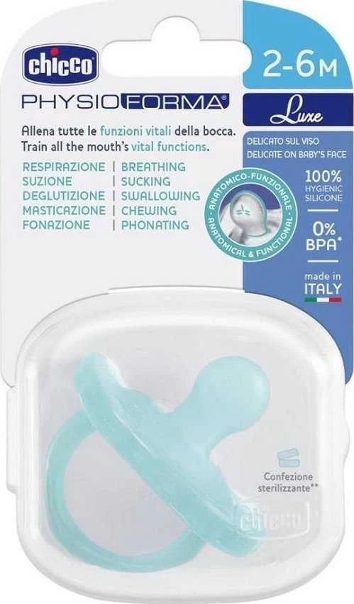 Chicco Čiulptukas nusiraminimui Soft Luxe miętowy 2-6m