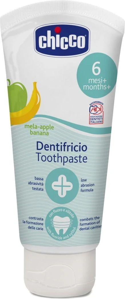 Chicco Dantų pasta vaikams nuo 6 mėn., bananų-obuolių skonio, 50ml