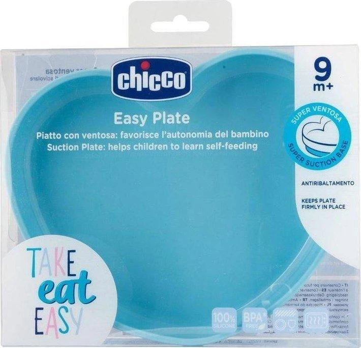 Chicco Silikoninė širdies formos lėkštutė 9m+ mėlyna