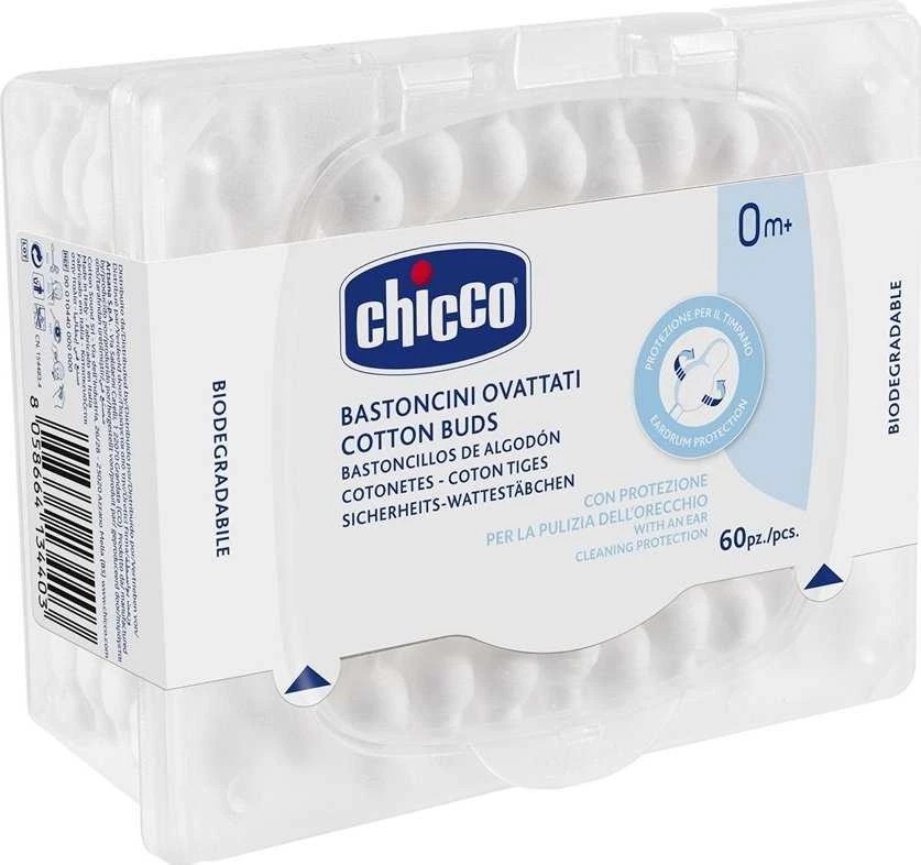 Chicco medvilniniai tamponai su būgnelio apsauga 60 vnt