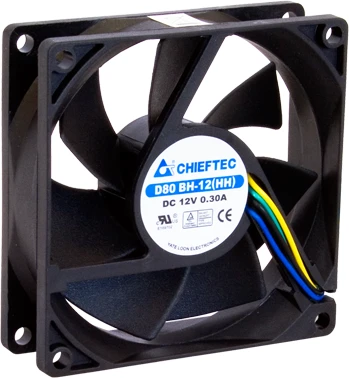 CHIEFTEC 80x80x25mm rutulinis guolis PWM FAN