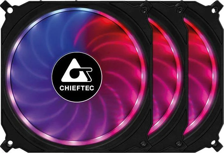 CHIEFTEC 120x120x25mm Tornado RGB ventiliatorių rinkinys iš 3