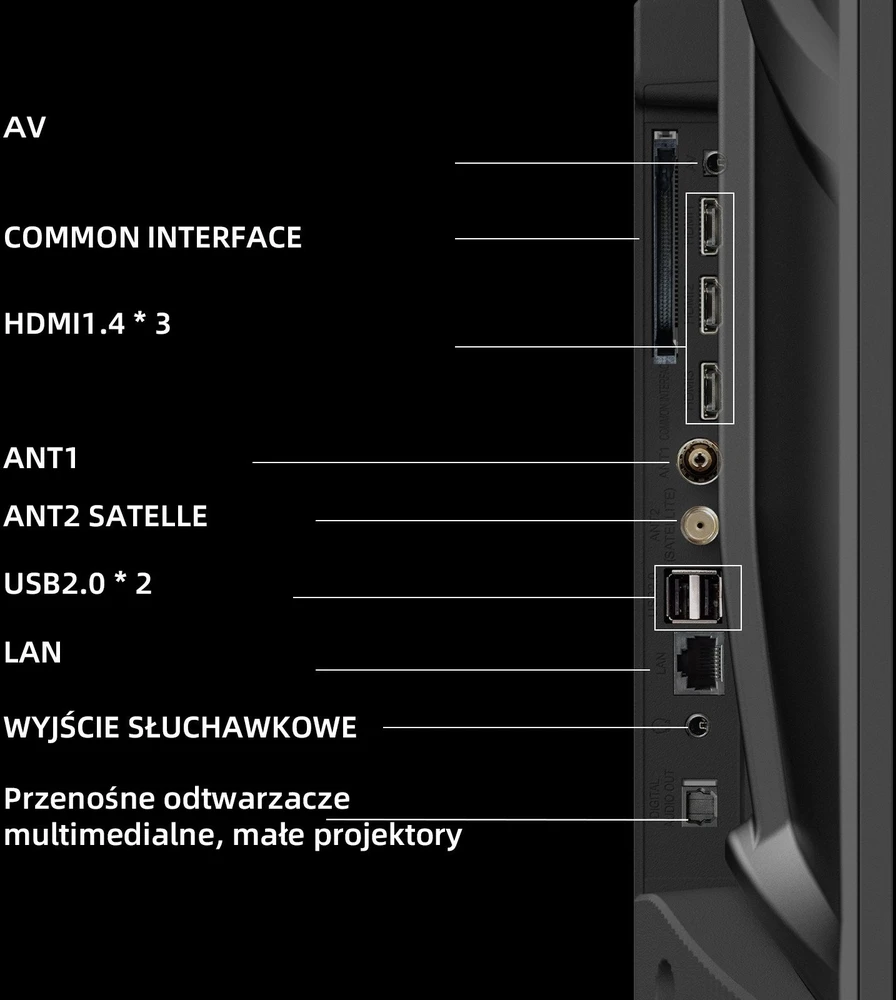 CHiQ L43QST televizorius, 43 colių, FHD, QLED, itin tvirtas, „Android 14“, „Dolby Audio“, berėmis