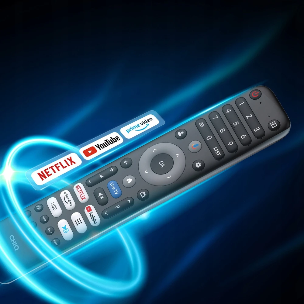 CHiQ L43QST televizorius, 43 colių, FHD, QLED, itin tvirtas, „Android 14“, „Dolby Audio“, berėmis