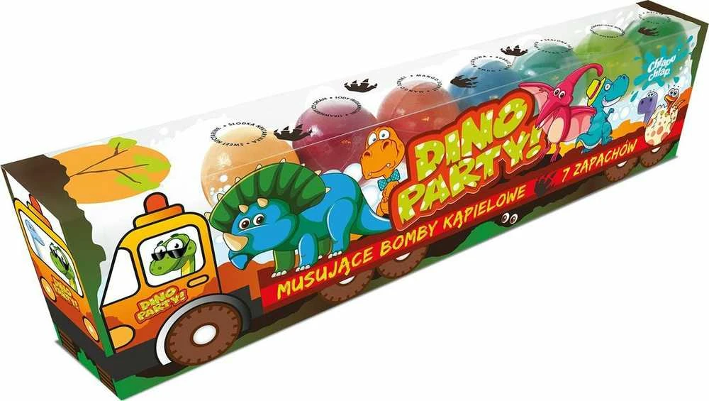 Chlapu Chlap Putojančios vonios bombos dinozaurų sunkvežimis, 1 pakuotė – 7 vnt.