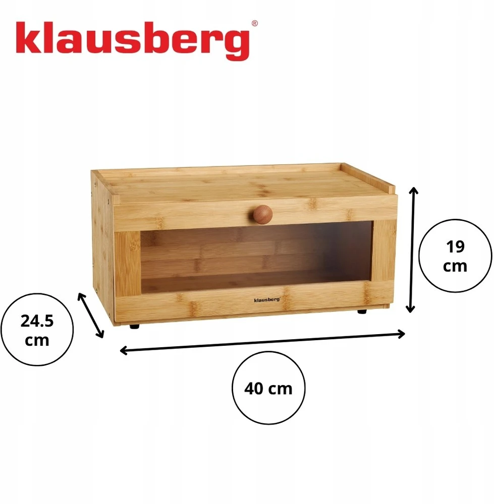Chlebak Bambukinė duoninė, akrilinis priekis, 40 × 24,5 × 19 cm, Klausberg, kb-7924