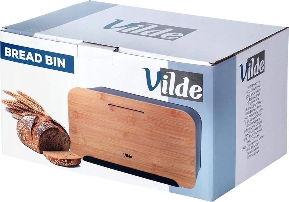 Duoninė Vilde 35x22x20,5 cm su bambukine lentele, juoda
