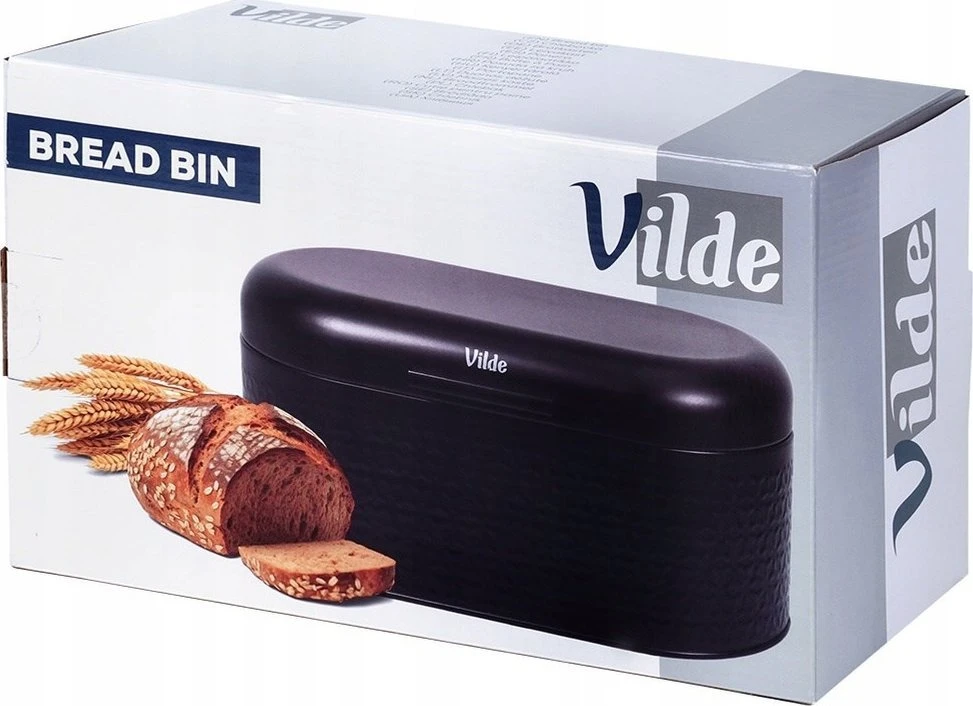 Vilde Metalinis duonos dėžė 34x20x15 cm Juoda