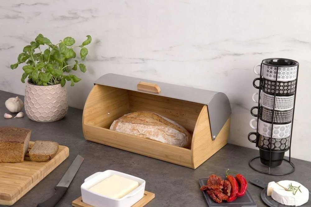 Bamboo Zeller duonos dėžė 39 x 25,5 x 18,5 cm bambuko / nerūdijančio plieno