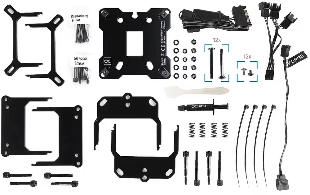 Alphacool Eisbaer 360 Aurora 1.1 ARGB All-in-One Liquid Cooler - 360mm, juodos spalvos