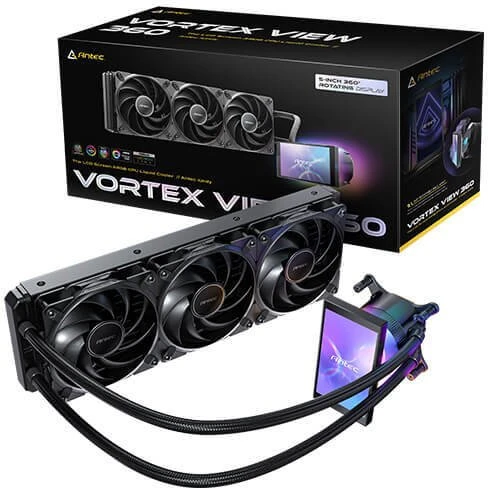 Chłodzenie wodne Antec Vortex View 360 Juodas ARGB IPS 5'' (0-761345-40064-0)