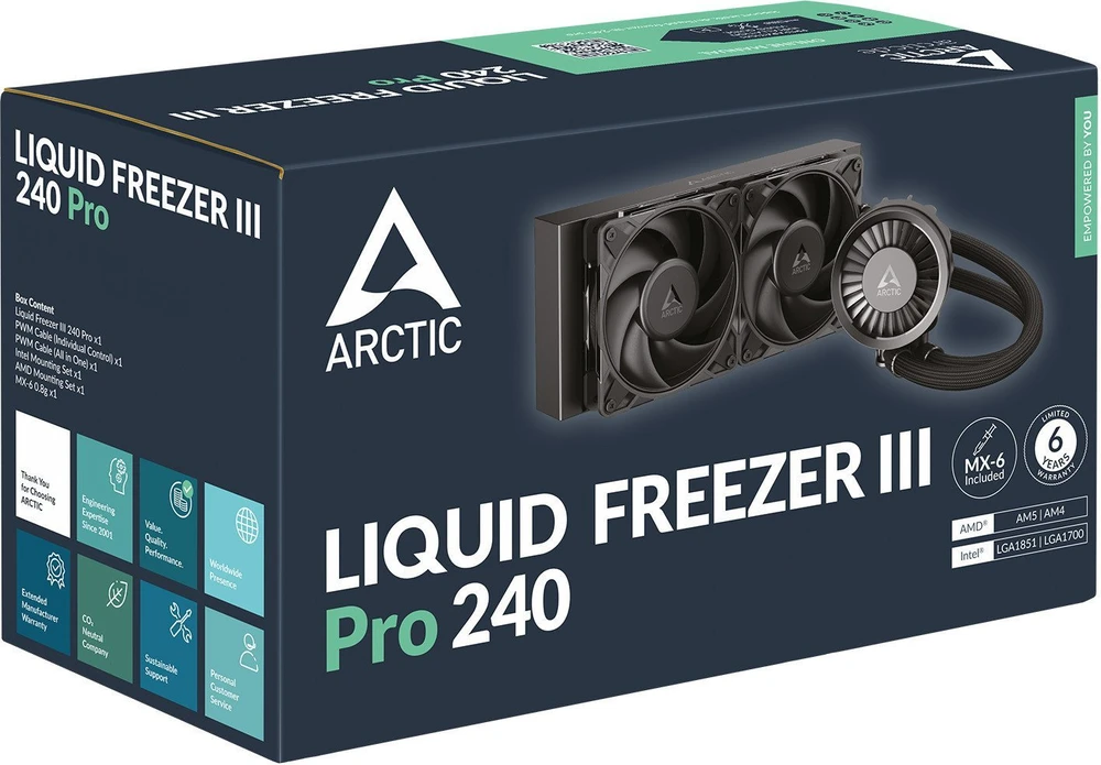 ARCTIC Liquid Šaldiklis III PRO 240 procesoriaus aušintuvas, juodas