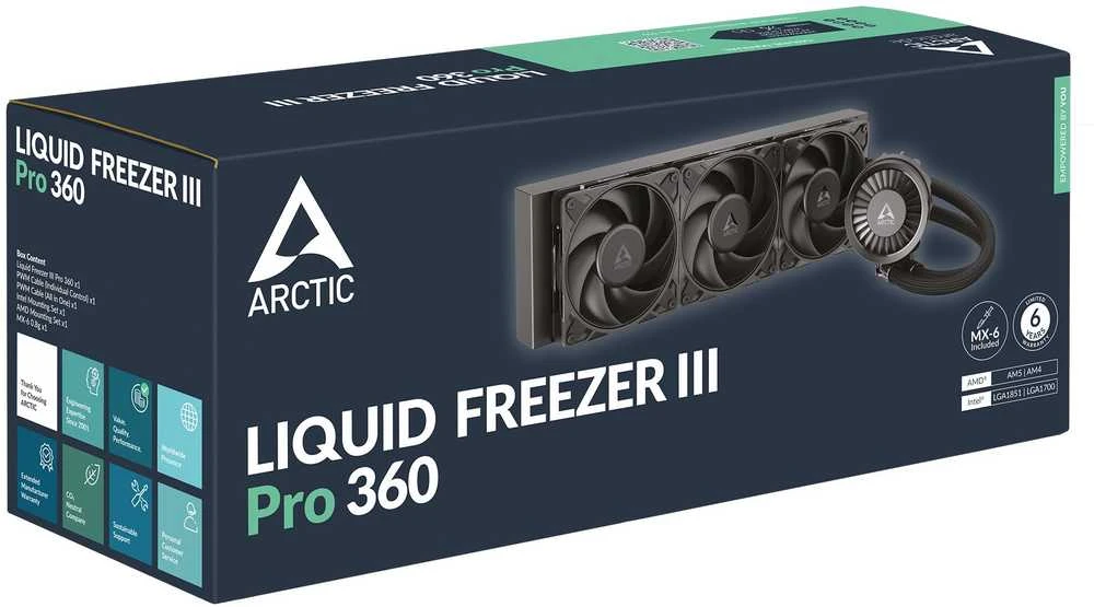 ARCTIC Liquid Šaldiklis III Pro 360 procesoriaus aušintuvas, juodas