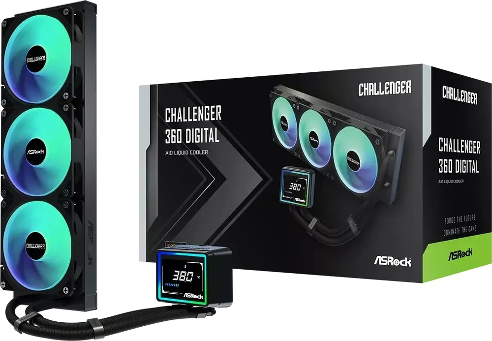 Asrock Challenger 360 Digital procesoriaus skysčio aušinimo komplektas 12 cm Juodas