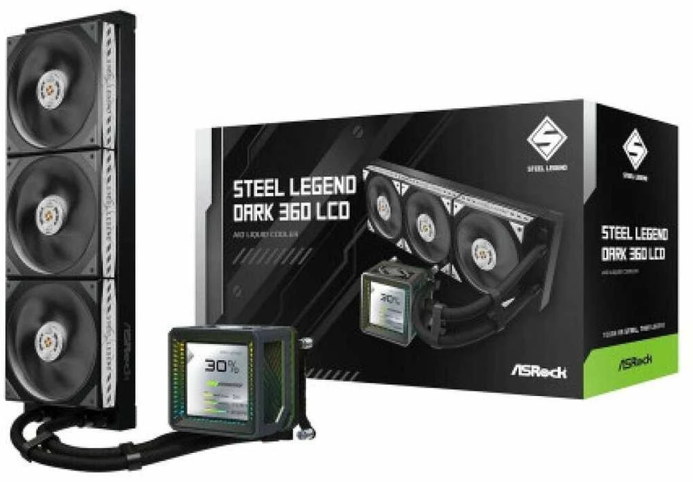 ASRock Steel Legend aušintuvas su LCD ekranu