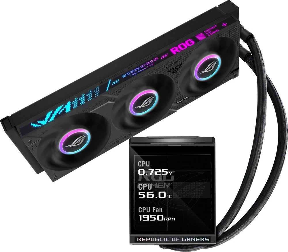 Asus ROG STRIX LC IV 360 ARGB LCD AiO-Wasserkühlung – 360mm, juodos spalvos