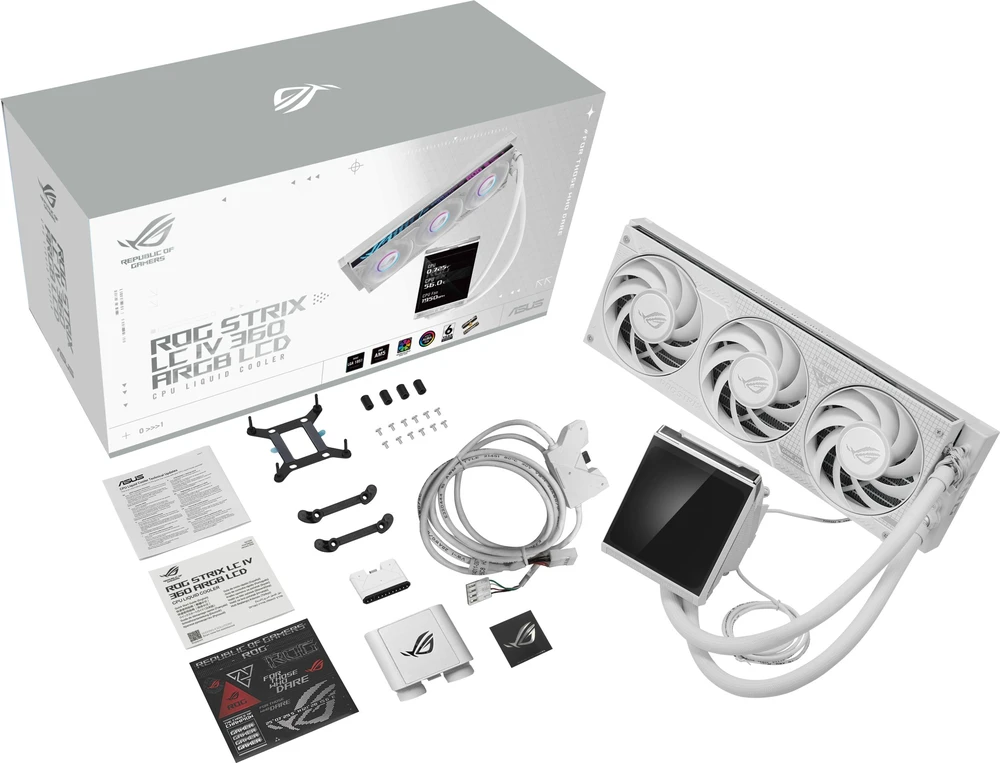 Chłodzenie wodne Asus ROG STRIX LC IV 360 ARGB LCD Baltas (90RC01M2-B0EAY0)
