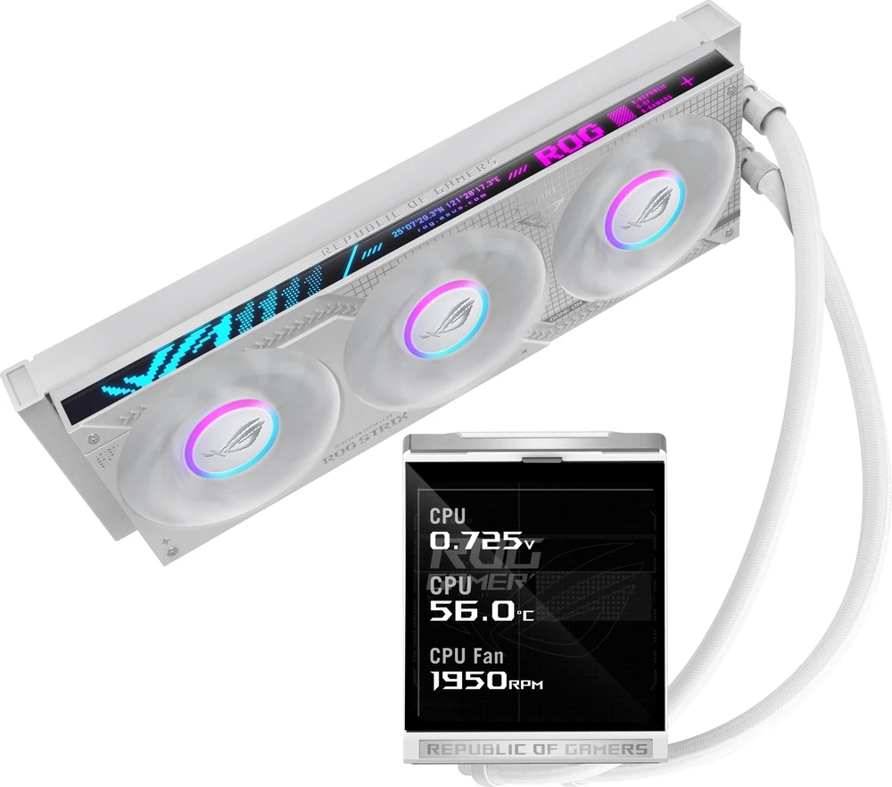 Chłodzenie wodne Asus ROG STRIX LC IV 360 ARGB LCD Baltas (90RC01M2-B0EAY0)