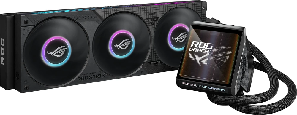 Asus ROG STRIX LC IV 360 ARGB LCD AiO-Wasserkühlung – 360mm, juodos spalvos