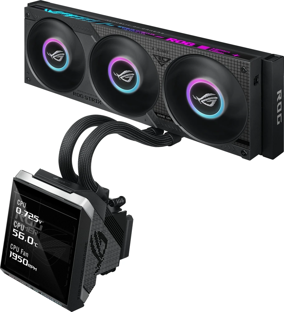 Asus ROG STRIX SLC IV 360 ARGB LCD AiO-Wasserkühlung – 360mm, juodos spalvos