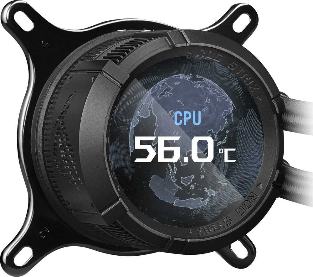 Procesoriaus aušinimo vandeniu sistema ASUS ROG STRIX LC III 360 ARGB LCD, Juodos spalvos