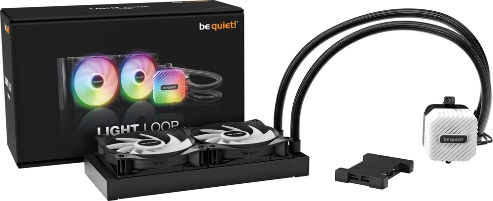 Procesoriaus aušintuvas - be quiet! LIGHT LOOP 240mm AIO skystas aušintuvas su 2x 12cm ventiliatoriais juodas