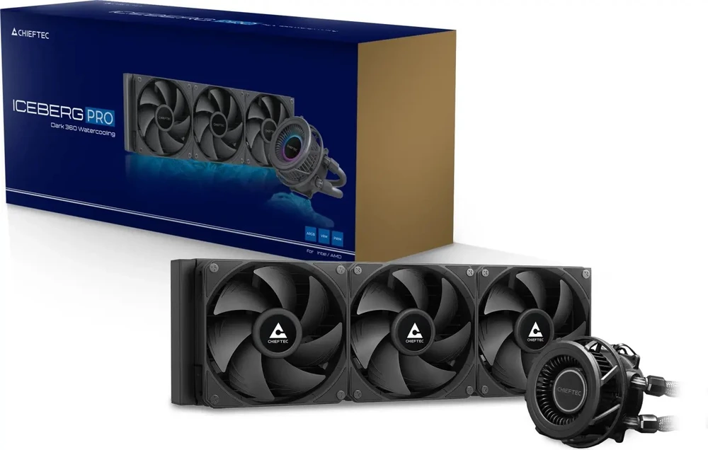 Procesoriaus Aušintuvas - Chieftec CLC-360-VRM-BLK 360 mm AIO Juodas