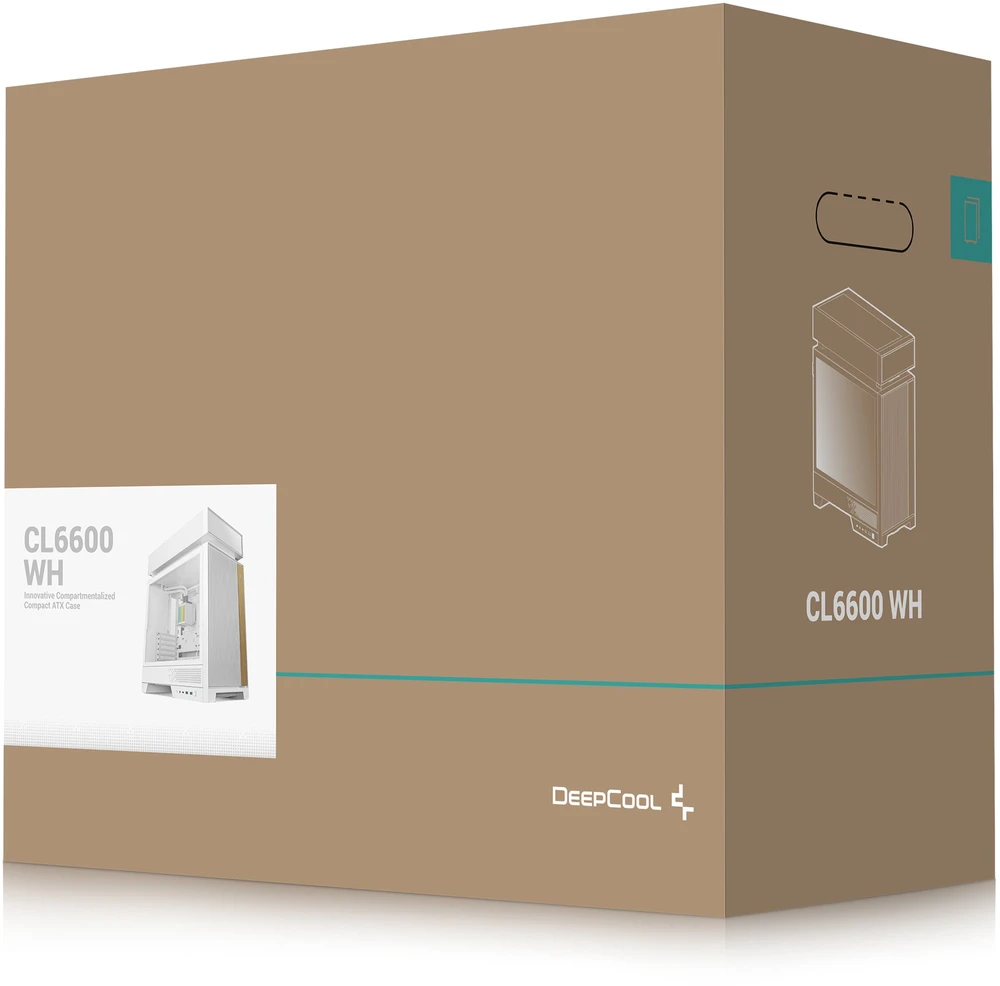 „Deepcool“ korpusas | CL6600 WH | Baltas | Vidutinio dydžio bokštas