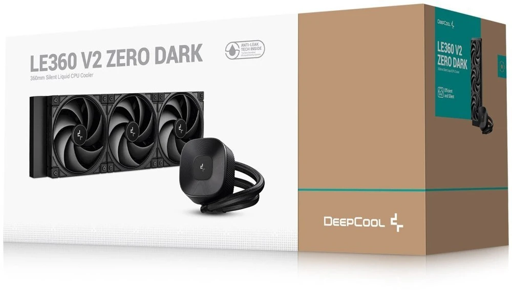 DeepCool LE360 V2 ZERO DARK procesoriaus skysčio aušinimo rinkinys 12 cm Juodas 1 vnt.