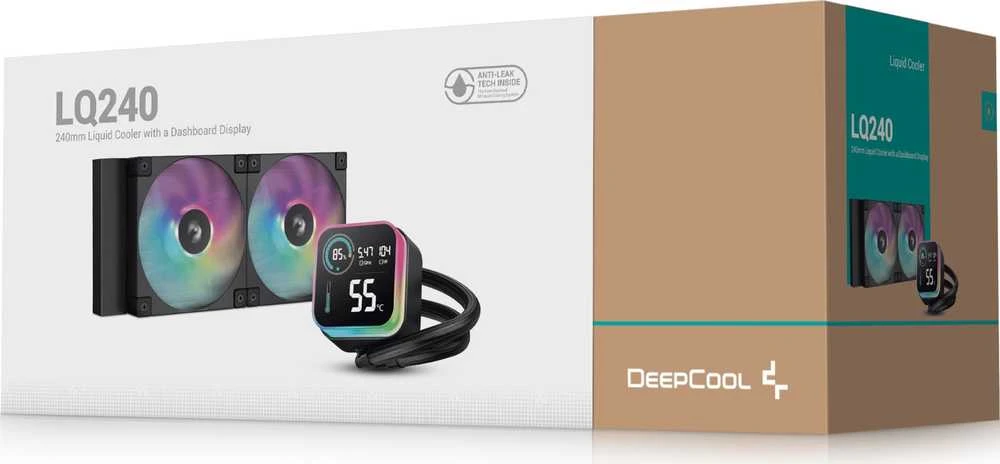 Deepcool LQ240 aušinimo sistema su spalvota pakuotė