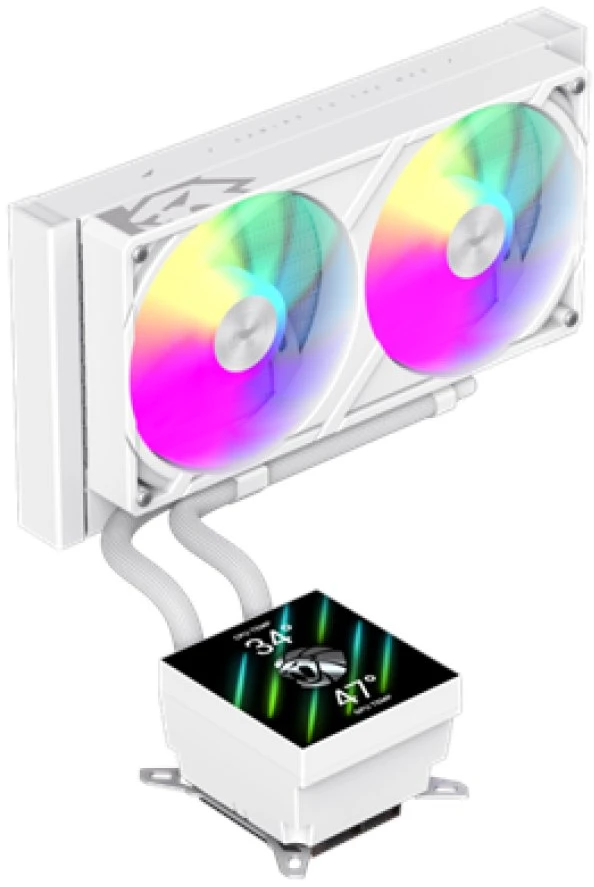 Gamemax CPU Liquid Cooler | GLACIER 240 LCD WH | Baltas