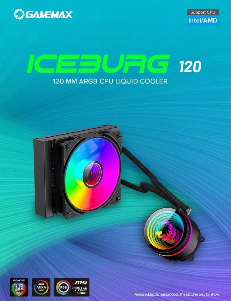 Gamemax CPU Liquid Cooler | ICEBURG 120 BK | Juodas